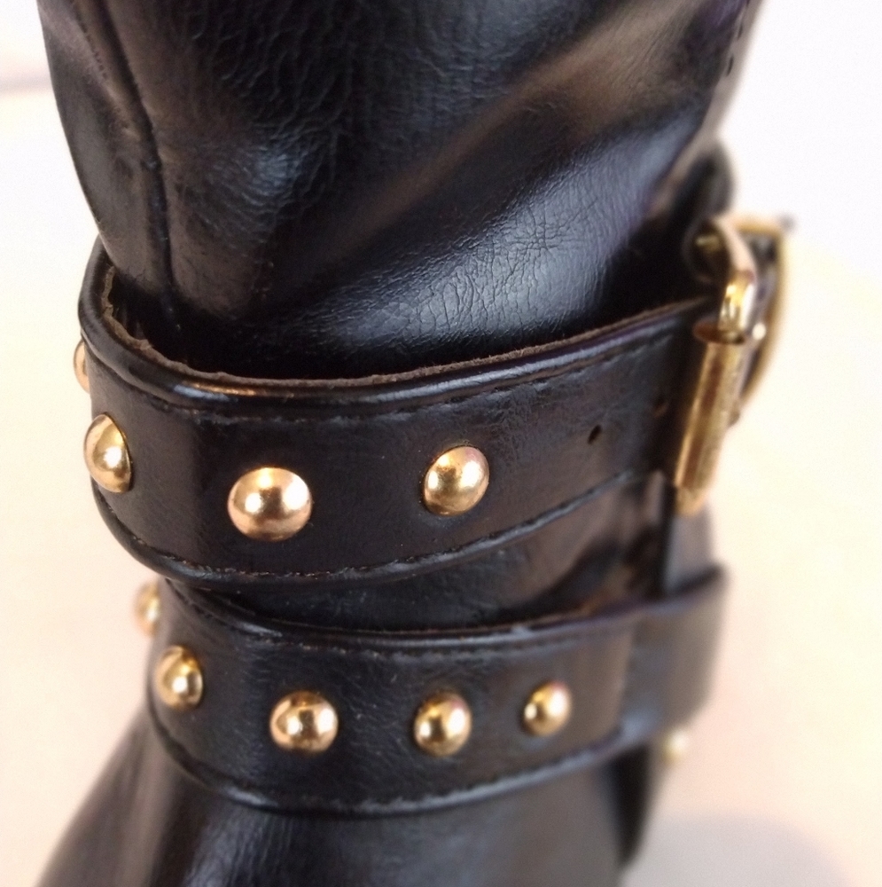 Piper Black Studded Riding Boot - Picture 3 of 14